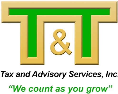 Logo for Tax and Advisory Services with a green and gold color scheme.
