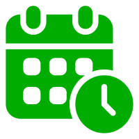 Time management graphic in green