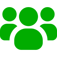 Three green silhouettes on black
